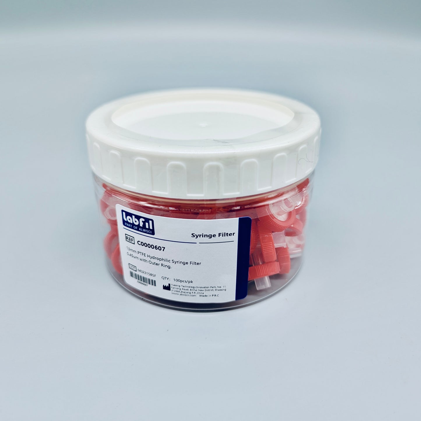 Syringe filters, hydrophilic PTFE