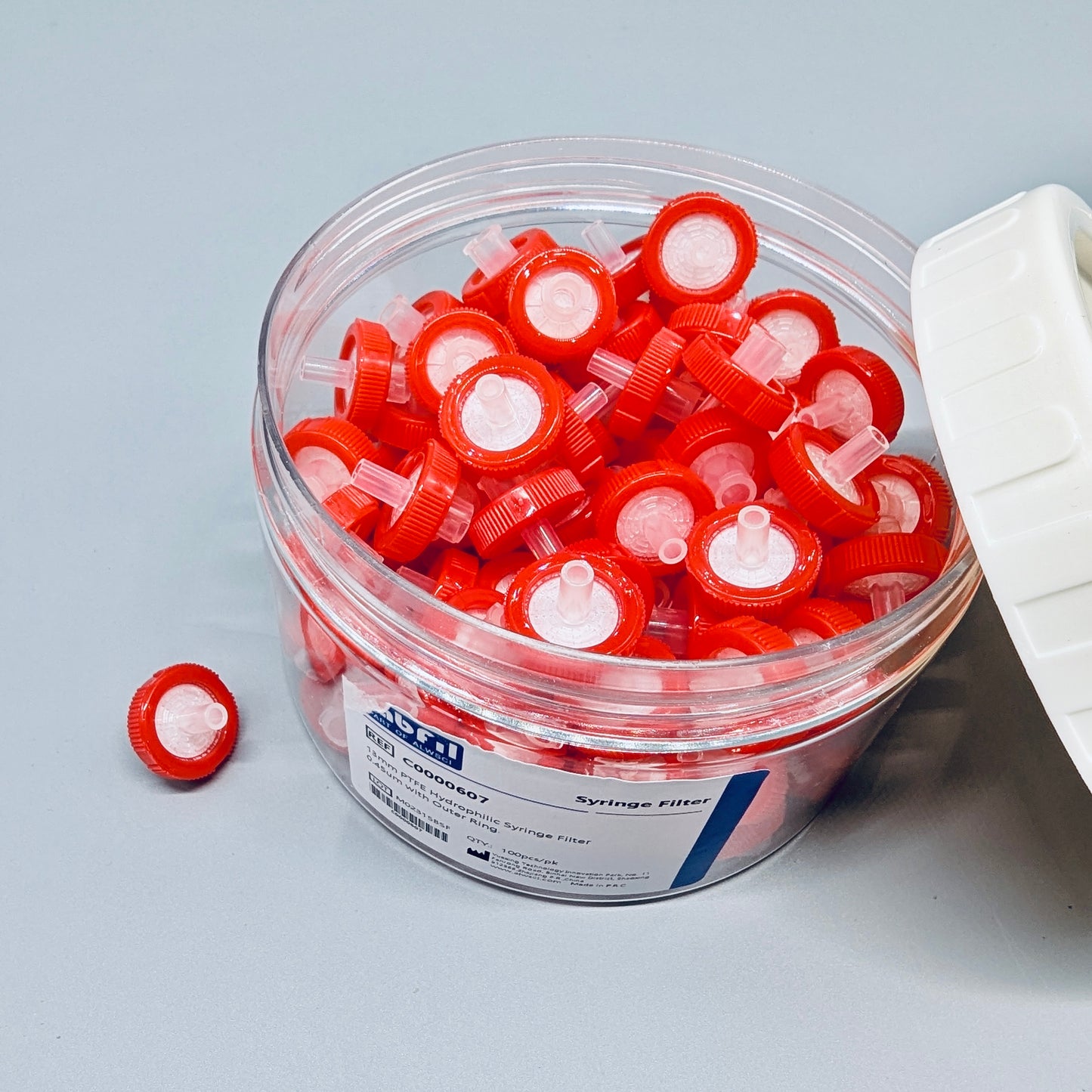Syringe filters, hydrophilic PTFE