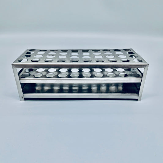 Test tube rack, stainless steel, 40 holes