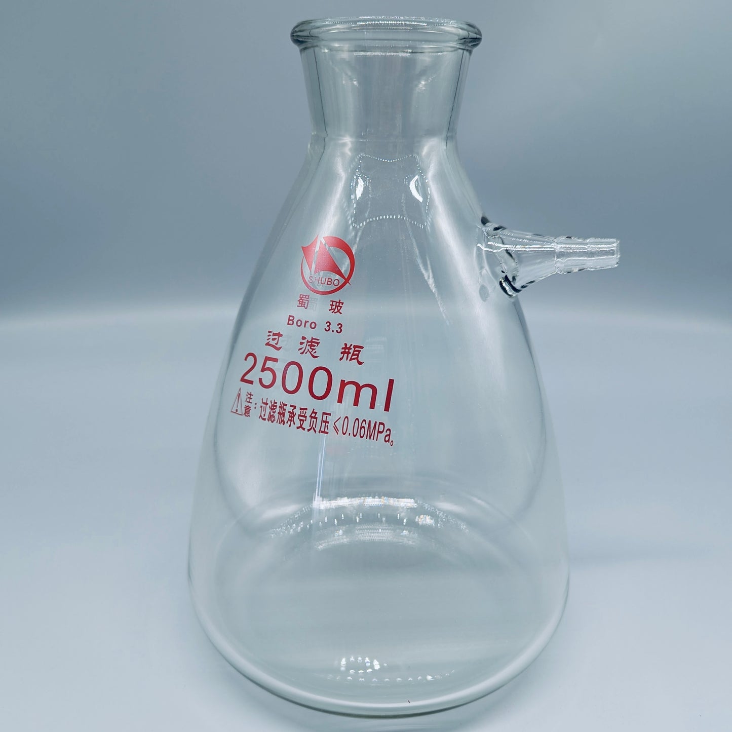 Vacuum filtration flasks, with tubulation