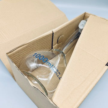 Volumetric flask, clear, borosilicate glass