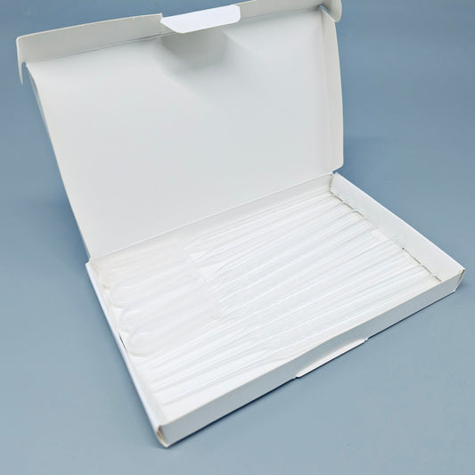 Glass droppers, 150 mm, with four silicon bulbs