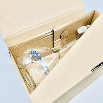 Volumetric flask, clear, borosilicate glass