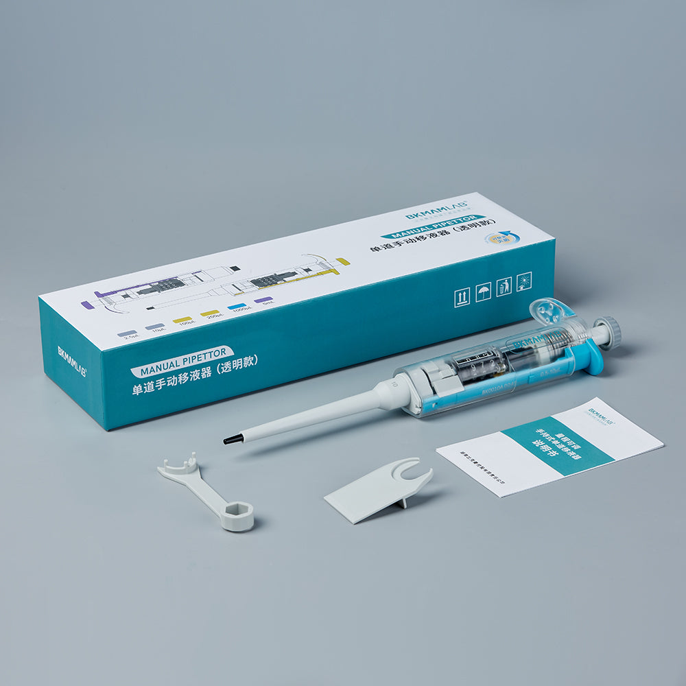Single-channel adjustable Micropipettes, autoclavable, transparent style, BKMAN