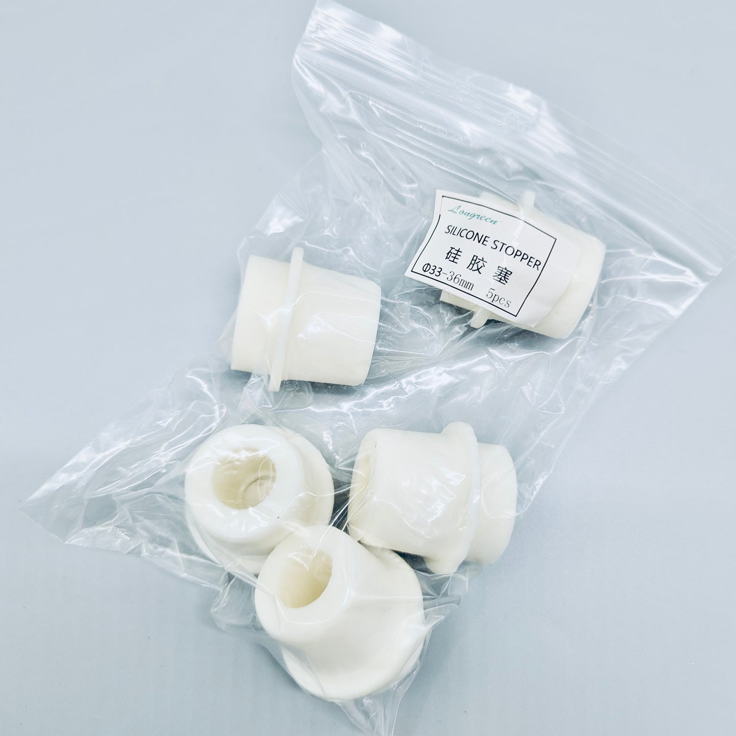 Silicon stoppers, w/ easy holes pre-made