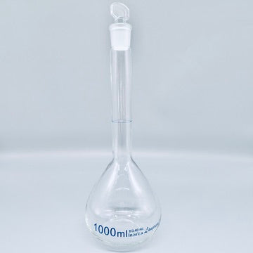 Volumetric flask, clear, borosilicate glass