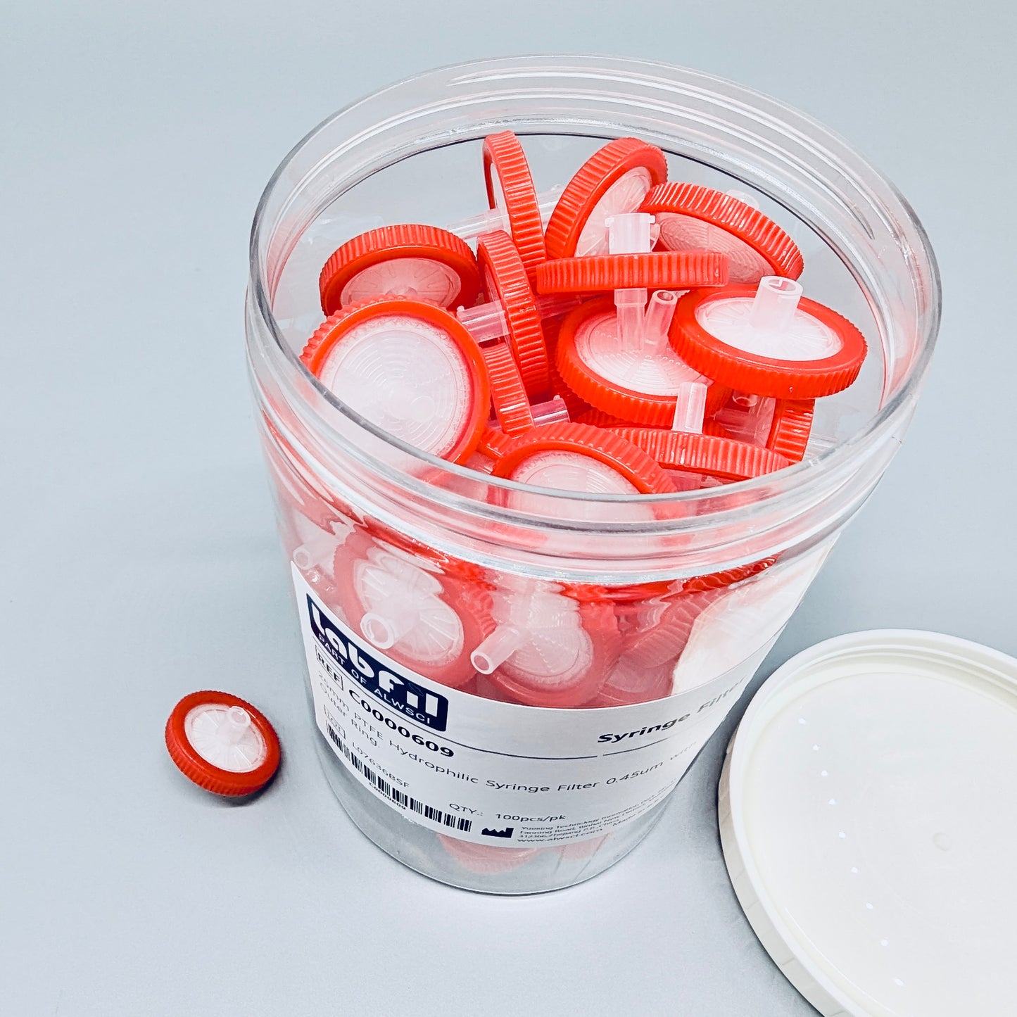 Syringe filters, hydrophilic PTFE
