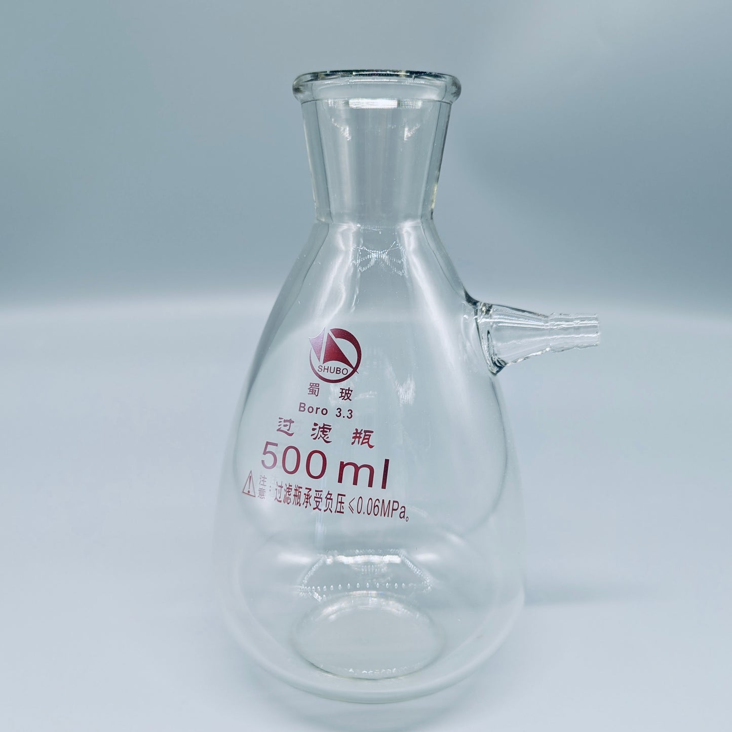 Vacuum filtration flasks, with tubulation