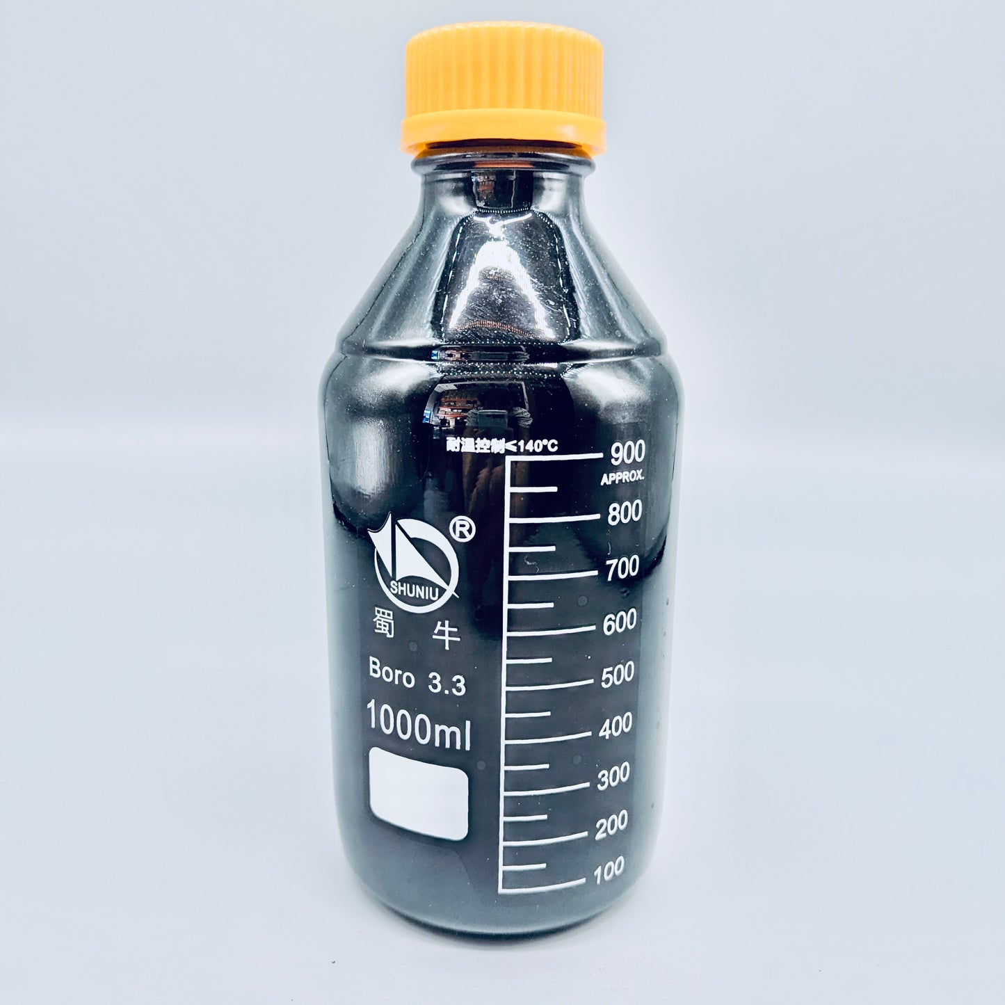 Screw-cap reagent bottle, brown, w/ cap, borosilicate glass
