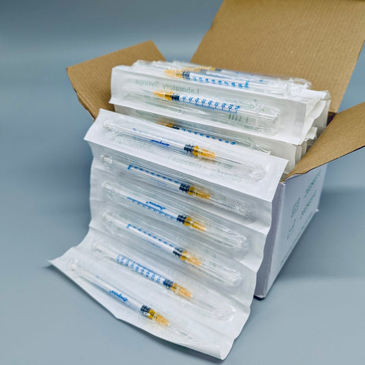 Lab syringe, sterilized, w/ needle
