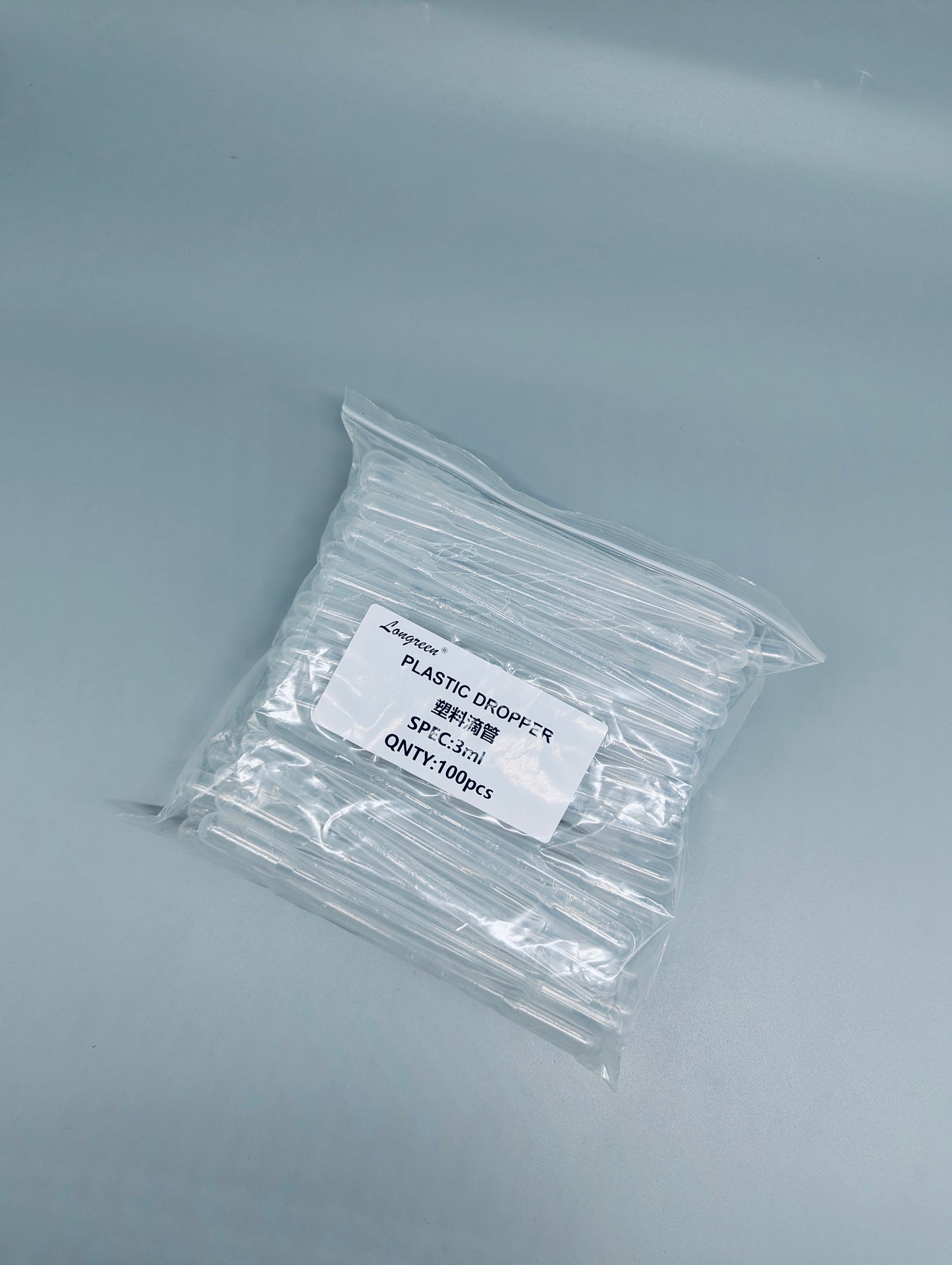 Plastic dropper, 100 pcs/pk