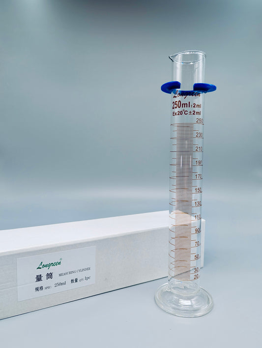 Heavy Duty Borosilicate Glass Graduate Cylinders, 250 mL