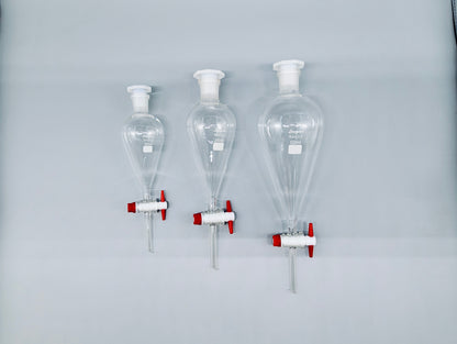 Separatory funnel with PTFE stopcock and plastic stopper
