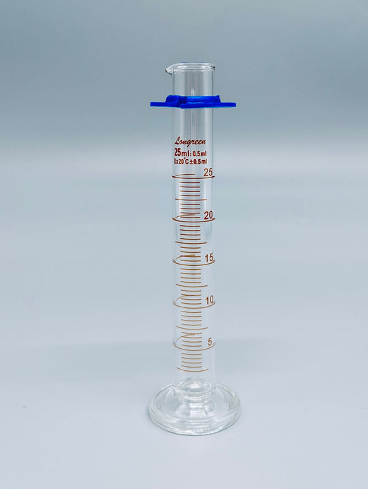 Heavy Duty Borosilicate Glass Graduate Cylinders, 25 mL, 1 pcs