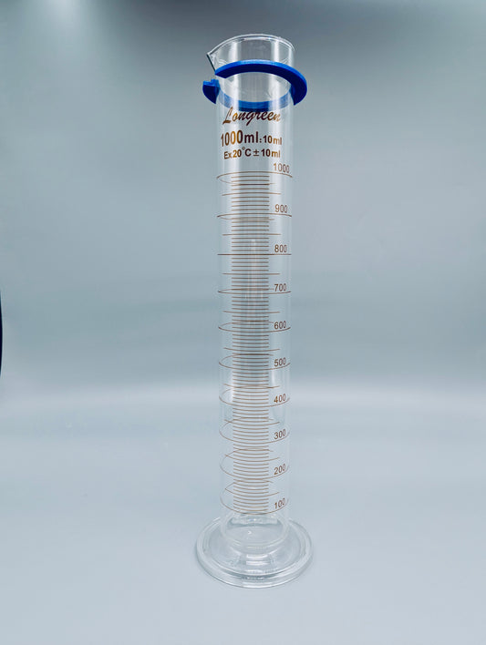Heavy Duty Borosilicate Glass Graduate Cylinders, 1000 mL, 1 pcs