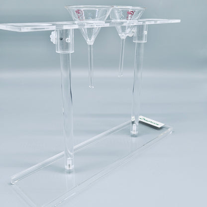 Funnel rack, plexiglass, for 50 - 75 mm funnels