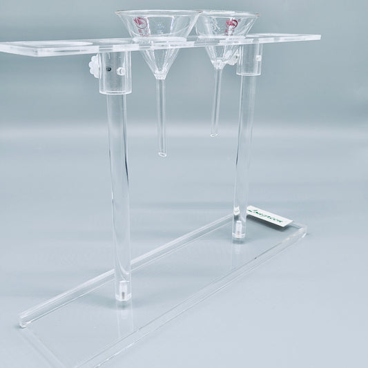 Funnel rack, plexiglass, for 50 - 75 mm funnels