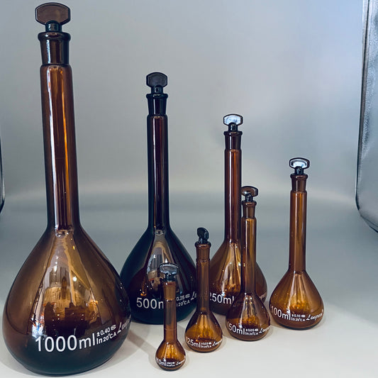 Volumetric flasks, brown
