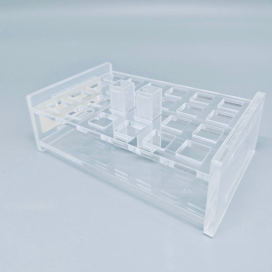 Cuvette rack, acrylic, 10*10 mm, 24 holes