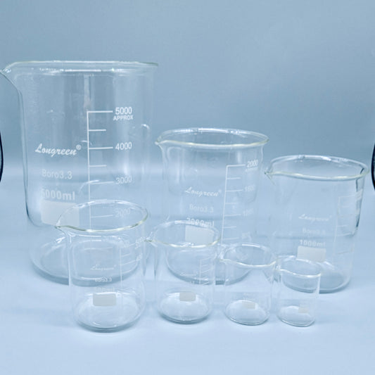 Beakers, Low form, Borosilicate glass