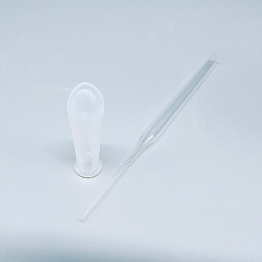 Glass droppers, 150 mm, with four silicon bulbs