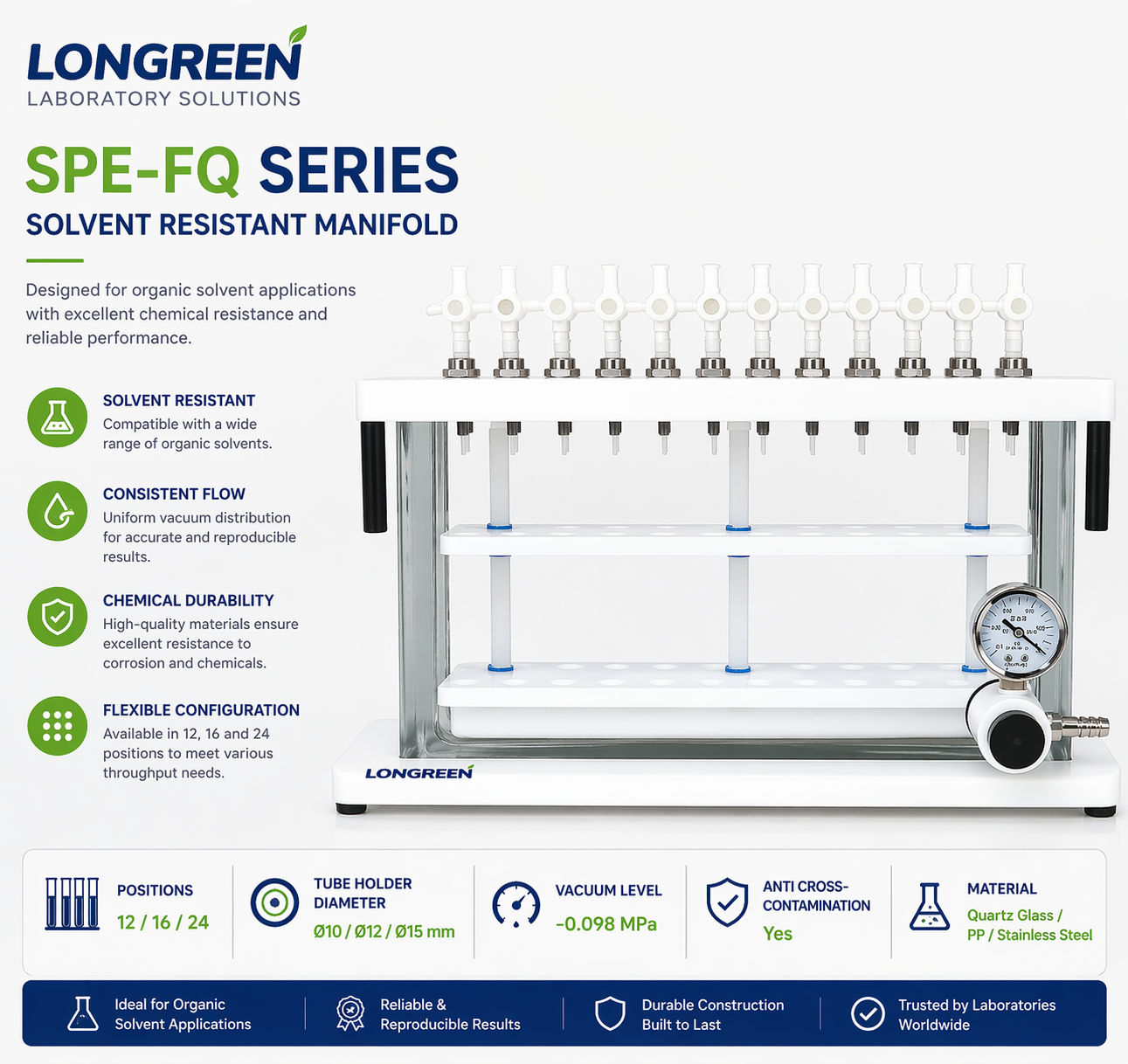Solid Phase Extraction (SPE) manifolds and SPE cartridges, 12  and 24 ports, Lichen