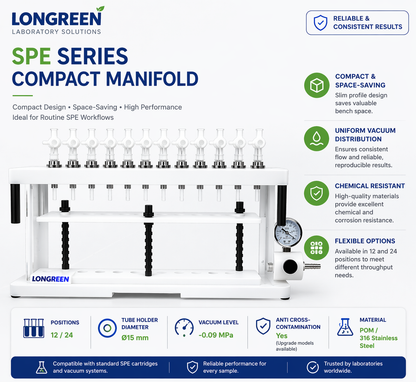 Solid Phase Extraction (SPE) manifolds and SPE cartridges, 12  and 24 ports, Lichen