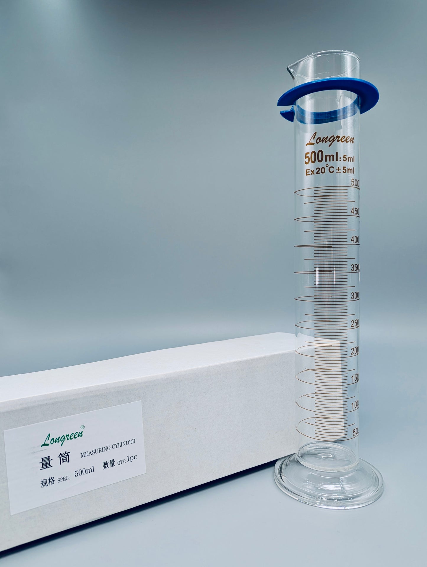 Heavy Duty Borosilicate Glass Graduate Cylinders, 500 mL, 1 pcs/Box