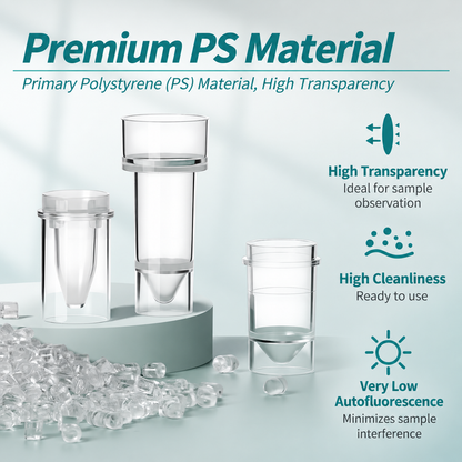 Disposable Sample Cups for Biochemistry Analyzers, 1.5 mL, Clear